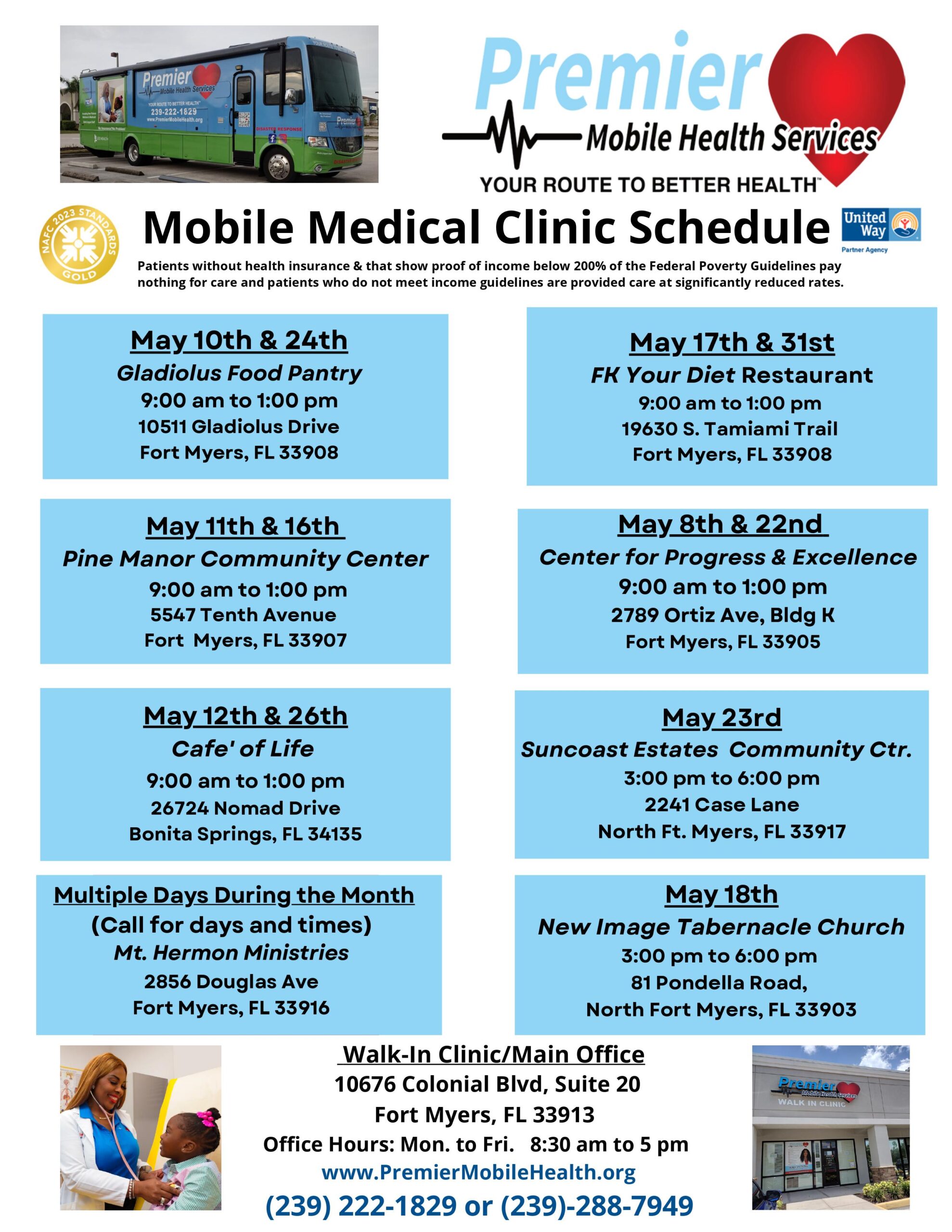 Mobile Clinic Schedule Premier Mobile Health Services