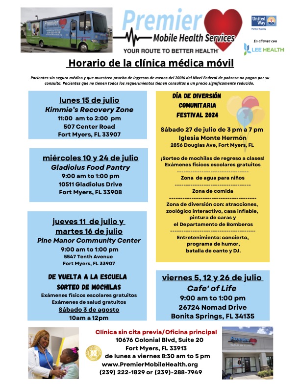 july 2024 spanish mobile medical clinic schedule