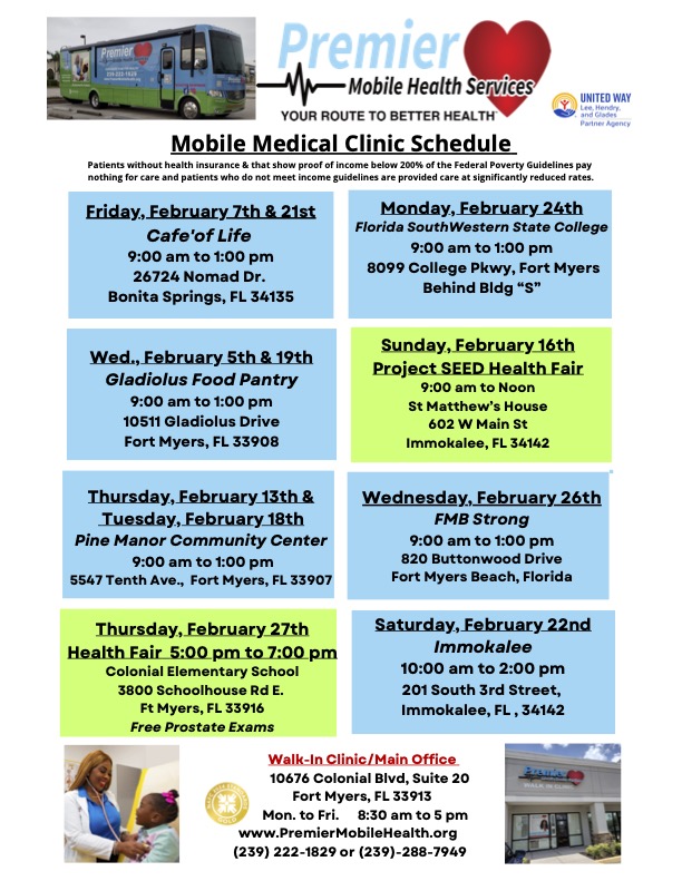 february 2025 english mobile medical clinic schedule