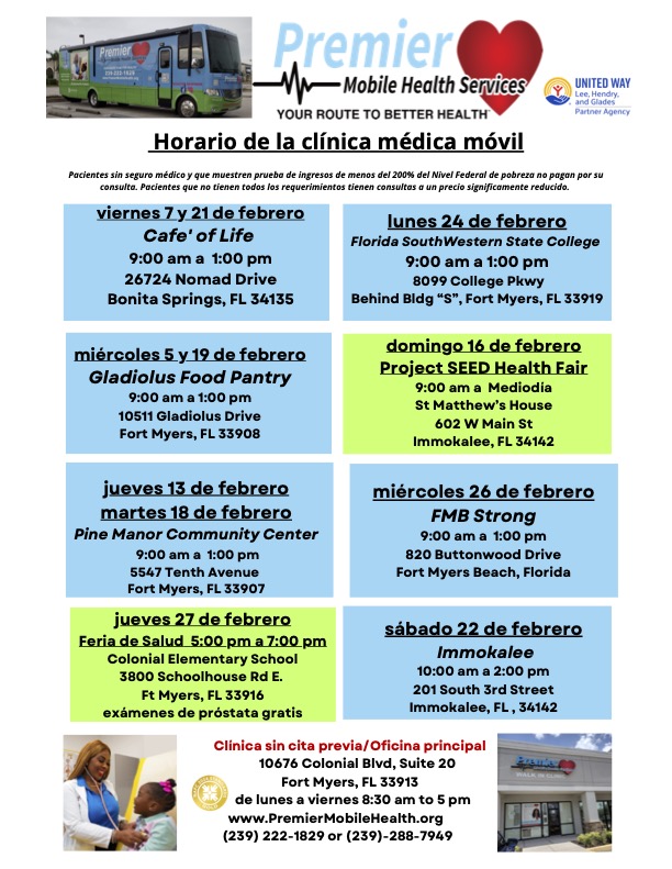 february 2025 spanish mobile medical clinic schedule