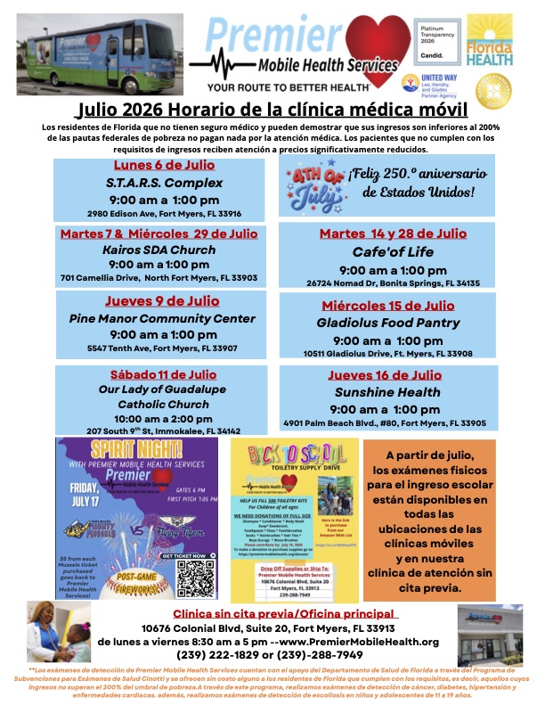 july 2026 spanish mobile medical clinic schedule